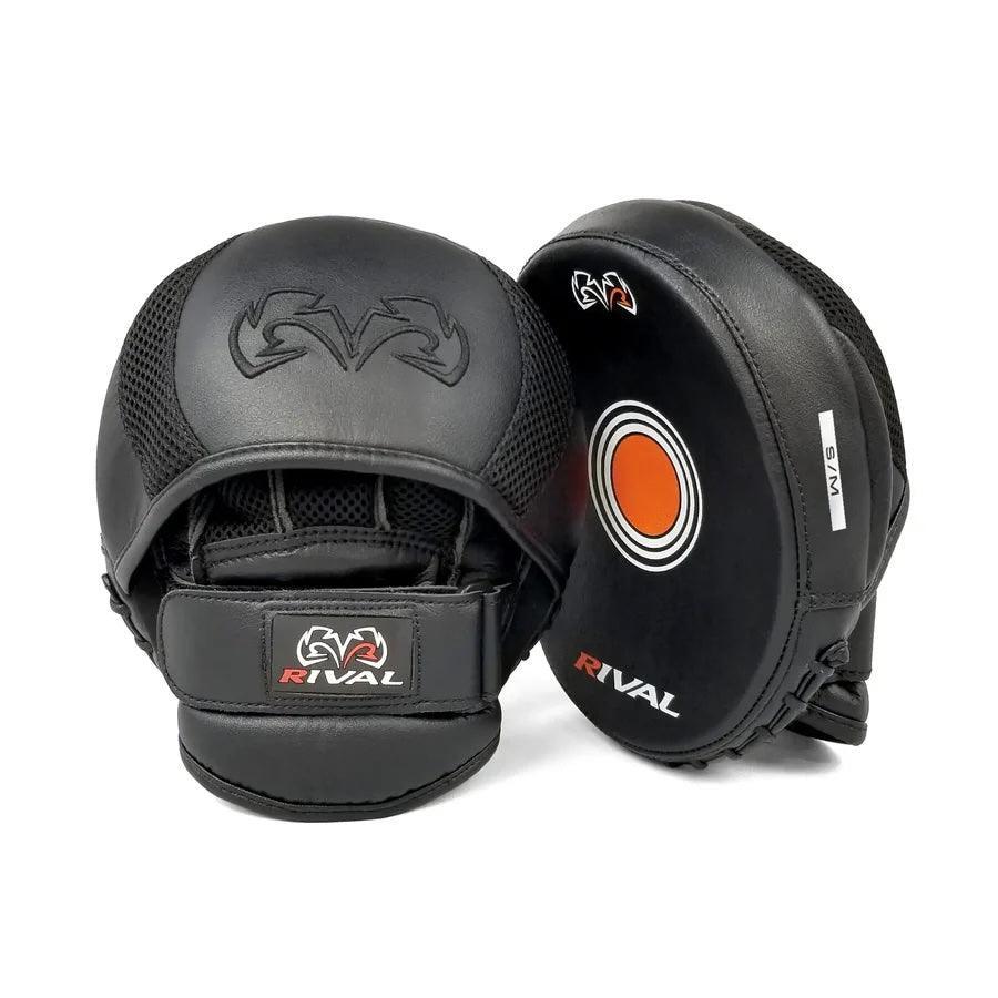 Black Rival boxing focus mitts with target design, used for boxing training